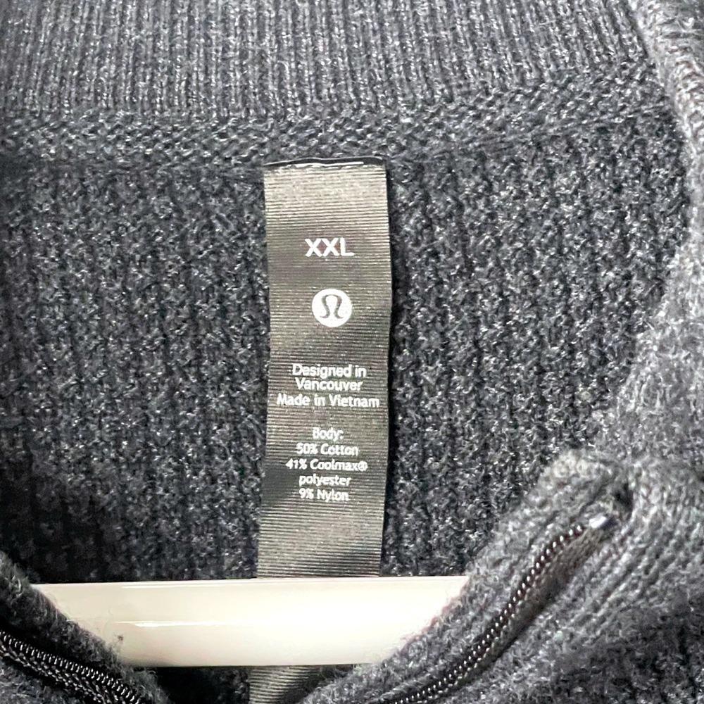 Lululemon Engineered Warmth Half Zip Pullover Black Textured Knit XXL LM3ENGS - Picture 2 of 7